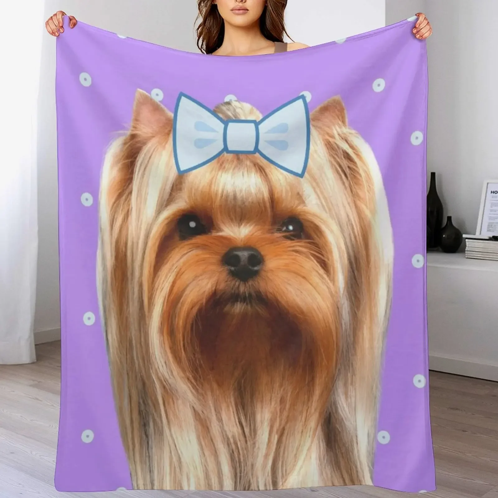 

Cute purple yorkshire Throw Blanket Thin Soft Blanket for Summer Night Sleeping