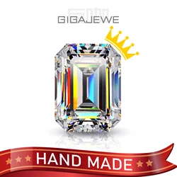GIGAJEWE Hand-Made Emerald White TOP D VVS1 Moissanite Premium Gems Loose Diamond Test Passed Gemstone For Jewelry Making