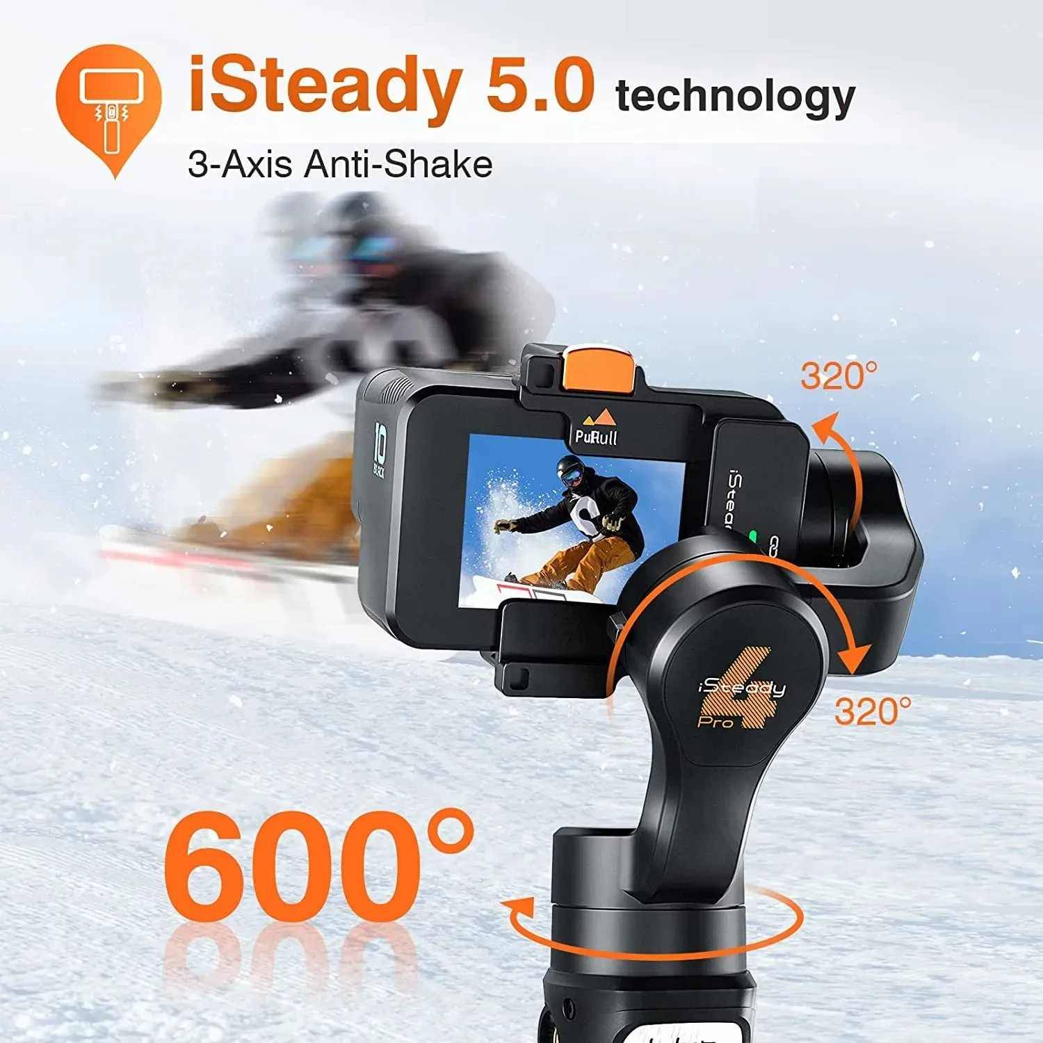 3-Axis Gimbal Stabilizer for GoPro 10/9/8/7/6/5 Insta360 DJI OSMO Action Camera IPX4 Waterproof Handheld Gimbal iSteady Pro 4