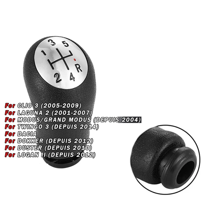 

5-Speed Manual Gear Shift Knob for Renault - Transmission Shifter Handle, Durable Auto Gear Lever Replacement Accessories
