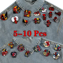 1 Set Marvel Movie Deadpool & Wolverine Cute smalto Pin distintivo in metallo creativo Anime Cartoon spilla abbigliamento borsa accessori regali