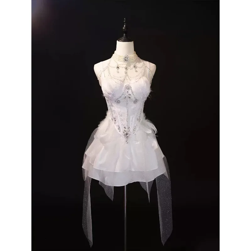 Fairy Flower Fairycore Corset Dress Set, Floral Skirt Hoop Single Wing, Without Accessories, Spring Cosplay Photo Outfit XXS-XL