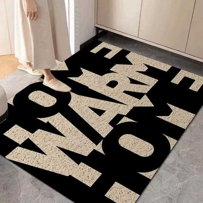 Cute Puppy Plaid Non-slip PVC Retro Entrance Doormat Floor Mats Silk Loop Entryway Porch Hallway Home Decor Dust Removal Carpet