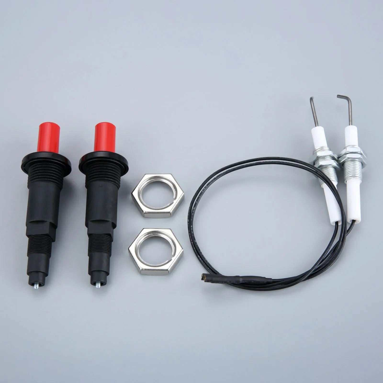 2Kit Piezo Spark Ignition Set Push Button Spark Ignition Kit Generator Piezo Gas Pilot Ignitor dengan Thread M10x1 Cocok dengan Oven Gas