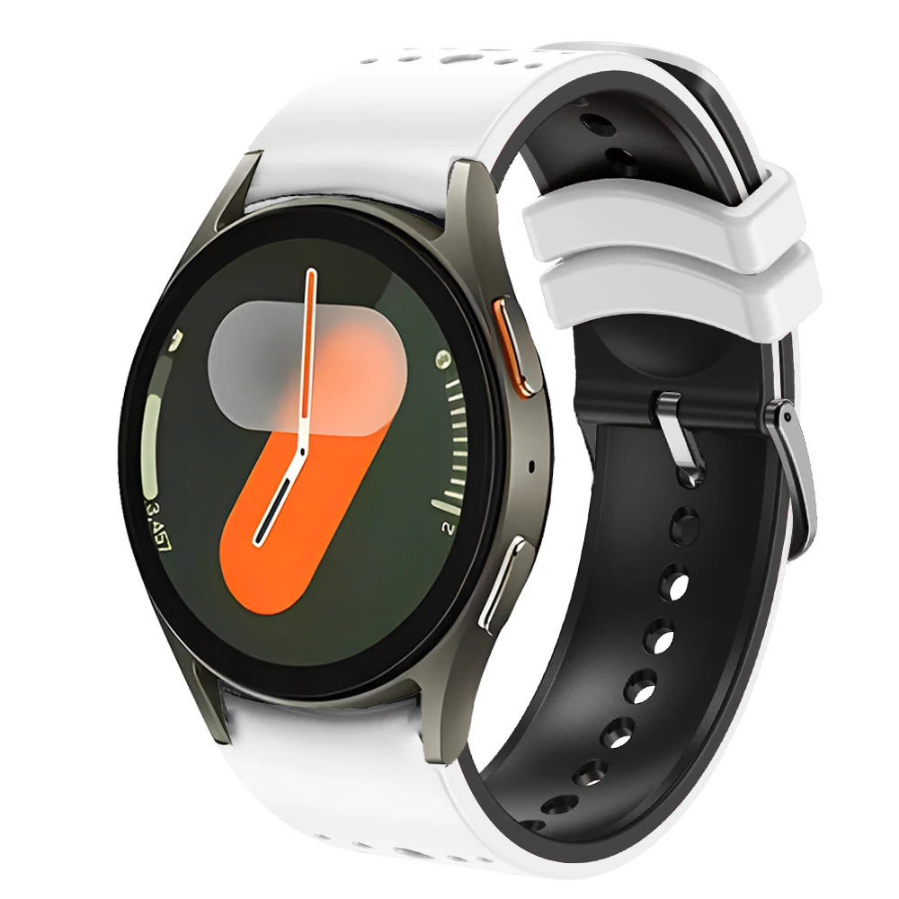 Dwukolorowy silikonowy pasek do zegarka Samsung Galaxy Watch 6 Classic 47 mm 43 mm 7 6 5 4 44 mm 40 mm Oddychający pasek do zegarka 5pro 45 mm