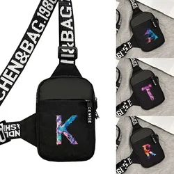 Chest Bag Women Sports Fitness Bag Purse Paint Letter Initial Name Lettern Pattern Sports Running Chest Pack for Men