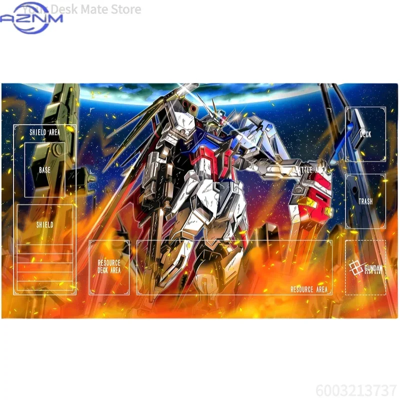 GundamFuturistic Armored Robot Art Playmat, Large Anti-Slip Rubber Table Mat for Card Gaming