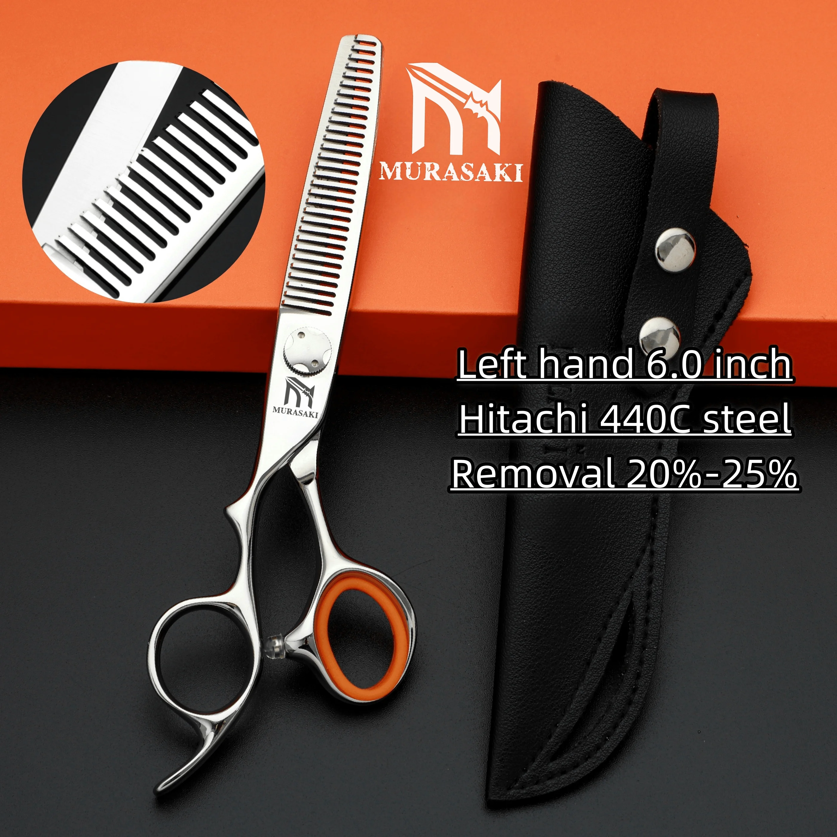 Friseurscheren für die linke Hand, professionelle Friseurscheren, Haarschneidewerkzeuge aus 440C-Stahl für den Friseursalon, Set mit 6,0-6,5-6,8 Zoll Länge – Detail 17