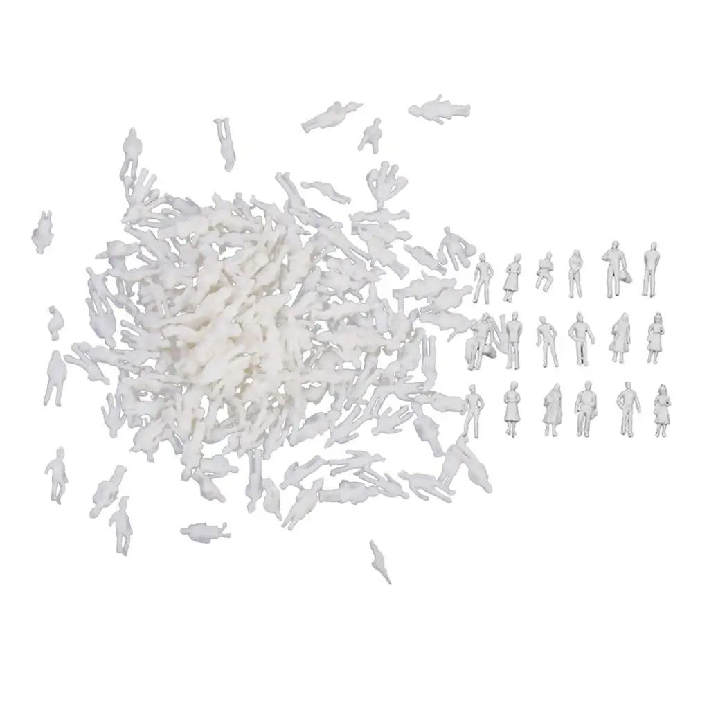 Modellbahn-Menschenfiguren im Maßstab 1:200 und 1:100 TT-Architekturmodell Weiße unbemalte Figuren Menschen
