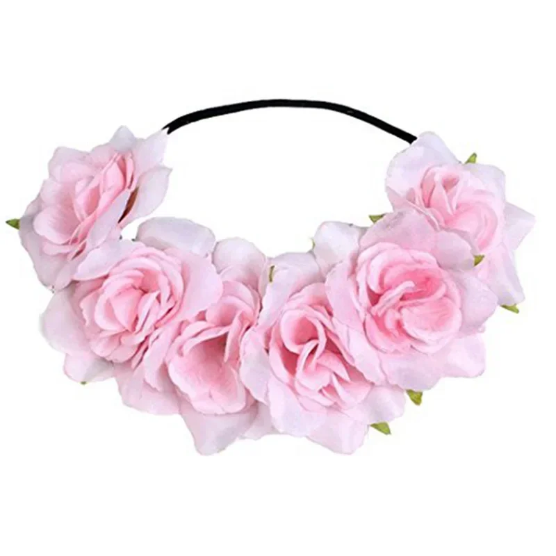 1pcs Women Lady  Floral Headband Wedding Rose Flower Crown Party Favors Headwear Christmas