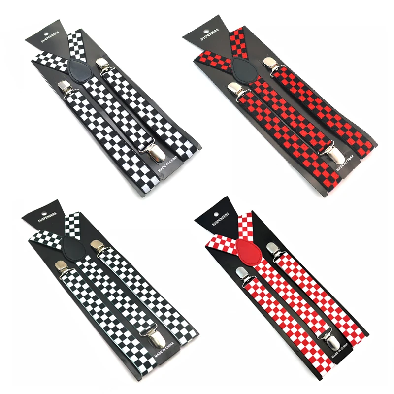 สายเอี๊ยมสำหรับกางเกงผู้หญิงและผู้ชาย 9 แบบแฟชั่นลายสก็อตสีรุ้ง สายรัดกางเกงสำหรับงานแต่งงาน สายคล้องไหล่