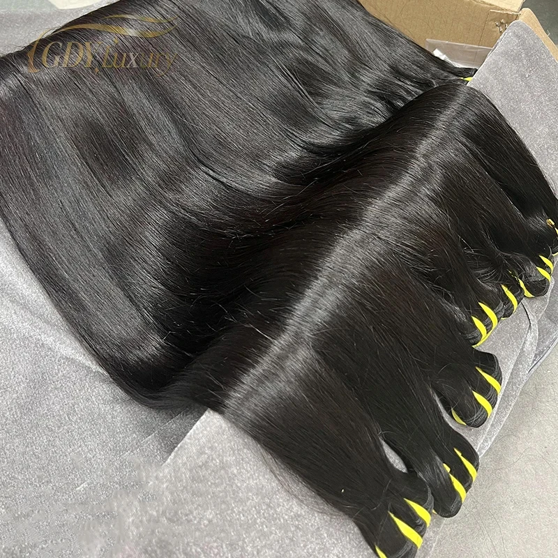 16A Vietnamesisches Rohhaar, knochenglatte Bündel, 100 % unbehandelte Echthaarverlängerungen, doppelt gewebt, 10-36 Zoll, Naturfarbe # 1B – Detail 11