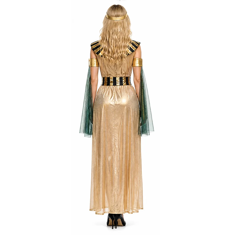 Halloween Ancient Egypt Egyptian Pharaoh Costume for Men King Cleopatra Queen Cosplay Carnival Party Medieval Couple Party Dress - view 2