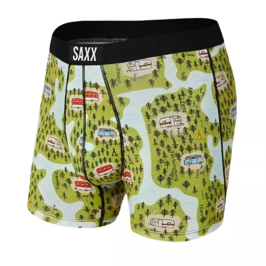 SAXX Men's Modal Slim Fit Printed Underwear Soft Comfortable Stretchable Quick Dry Boxers For Smooth Outline