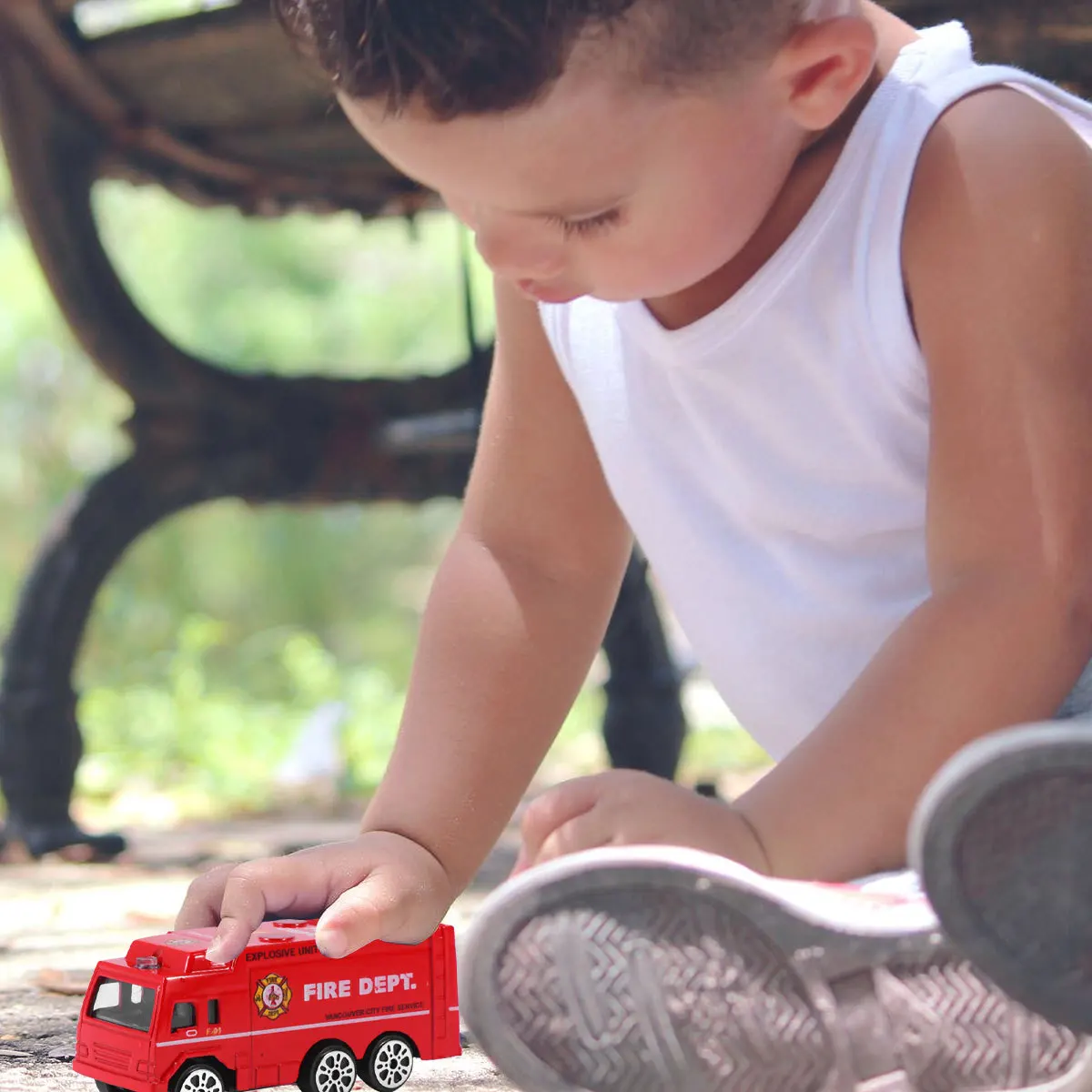 Juego de coches de simulación de motor de bomberos para niños, colección de regalos, coche de juguete de simulación, 6 uds.