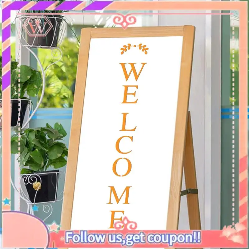 AT84-Welcome Sign Stencil, Large Letter Stencils For Painting On Wood Reusable Porch Sign And Front Door Vertical Decorating