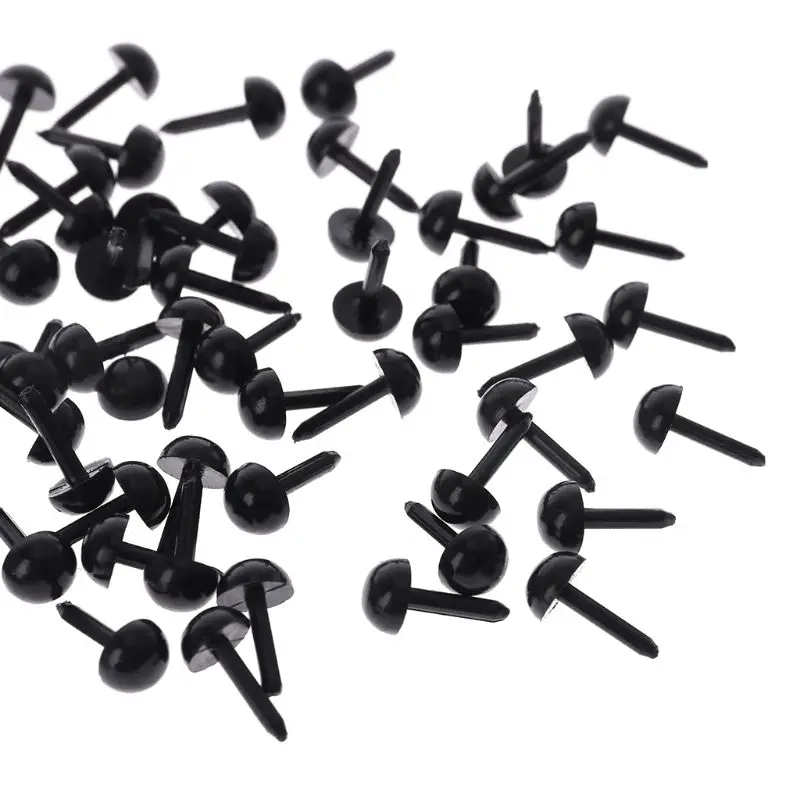 F19F 100Pcs 3mm/4mm/5mm/6mm DIY for Doll Puppet Plastic Black Pin Safety Eyes For Han