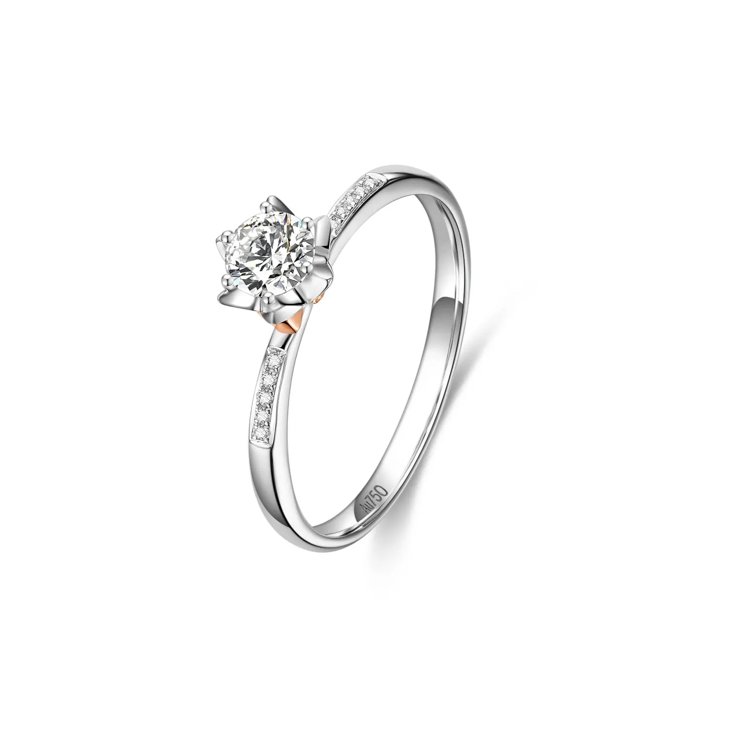 Women 18K Gold Lab Grown Diamond Rings Engagement Wedding Anniversary Flower Rings