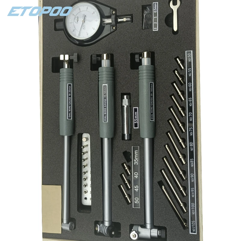 Imagem -04 - Conjunto 18160 mm Deep Engine Hole Medição 0.76 0.0005 Dial Bore Indicador Gauge Peças