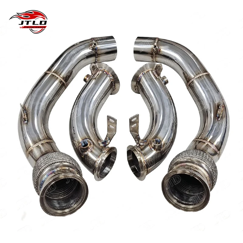 Mirror Polished Stainless Steel Downpipes for BMW M5 F90 - Performance Exhaust Upgrade