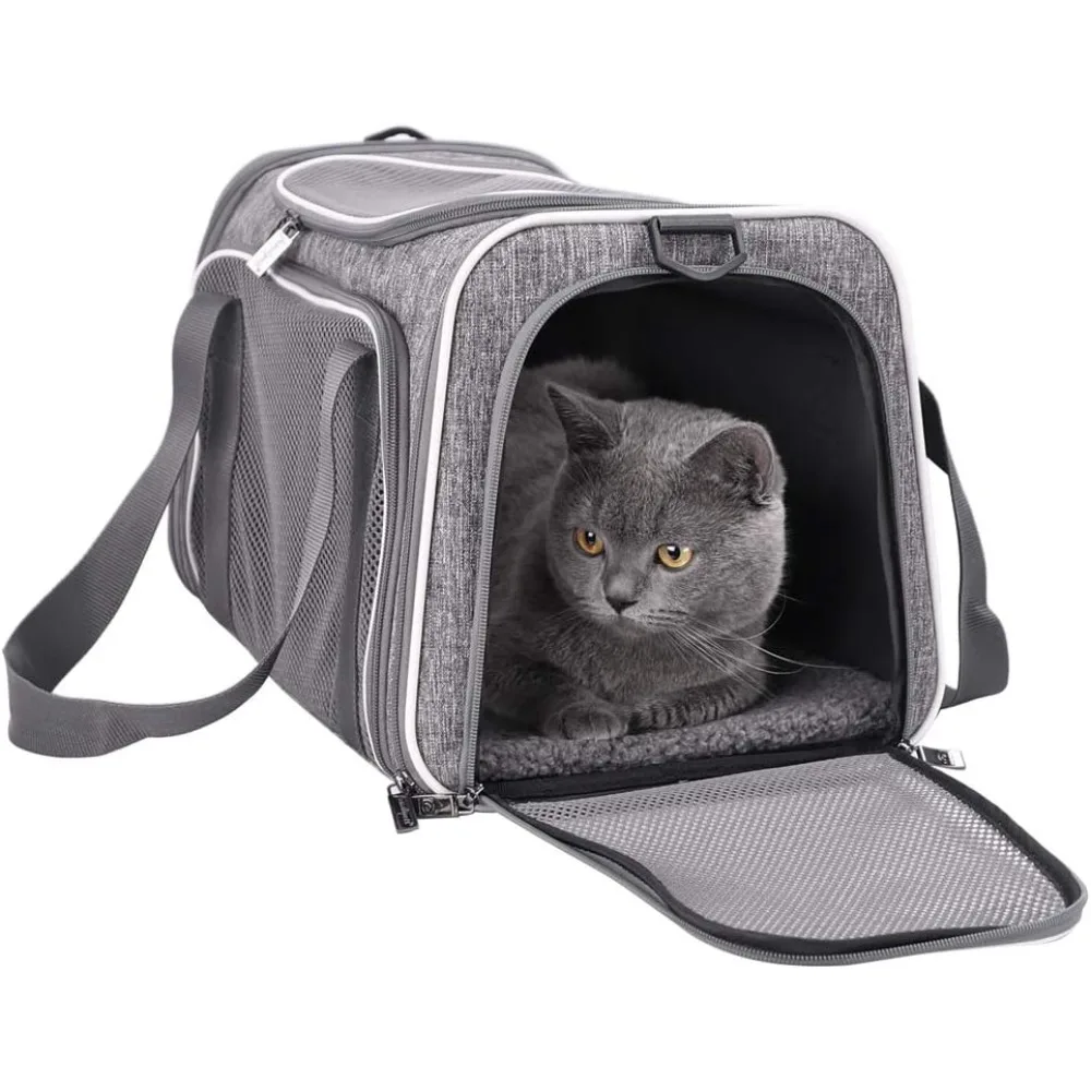 

Cat Carrier Top Load Bag for Medium Cats and Small Dogs, Easy to get cat in and Vet Visit Less Stressful Collapsible Cat Carrier