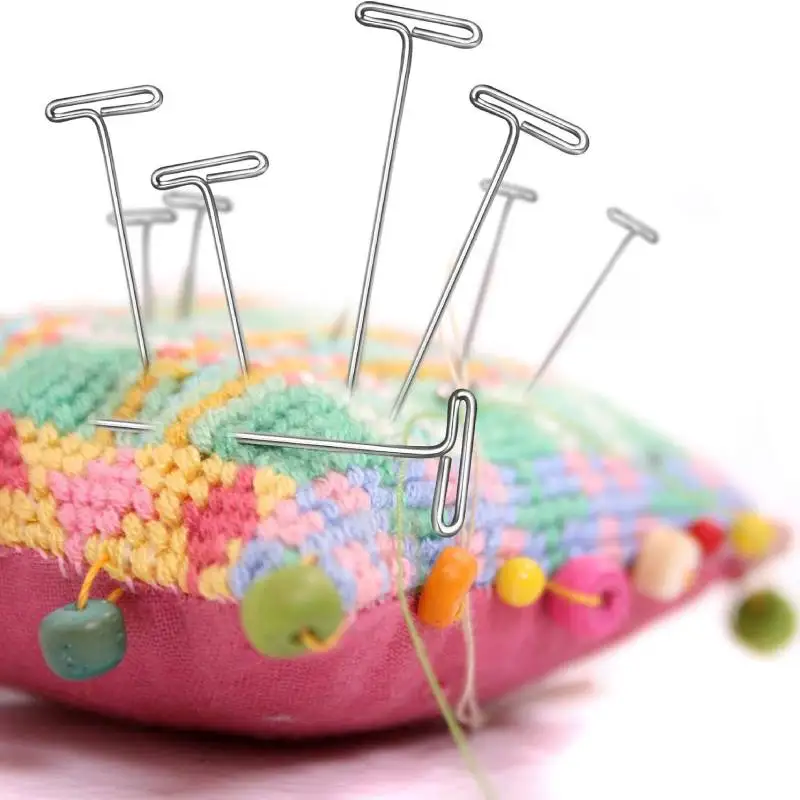 Stainless Steel T-Pins for Wig Making 45mm - T Needles for Blocking Knitting Canvas Mannequin Head Wig Display 20/50pcs