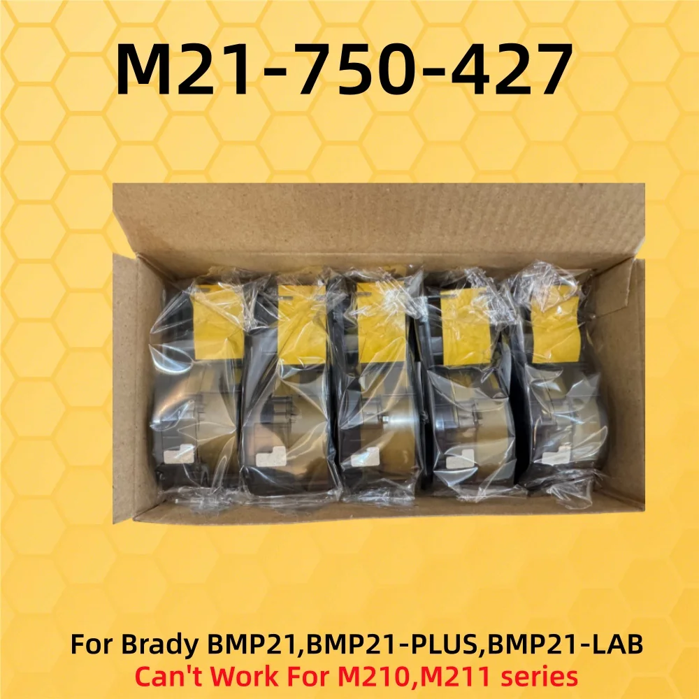 5PK Compatible 19.1mm Self Lam Vinyl Cartridge Ribbon M21-750-427 Label TAPE Maker Strick For BMP21,BMP21-PLUS Label Printer