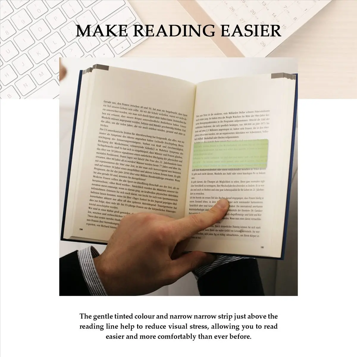 (ˉ﹃ˉ) 16 Pieces Guided Reading Highlight Strips Colored Overlays Bookmark Reading Tracking Rulers with Line for Dyslexia, ADHD
