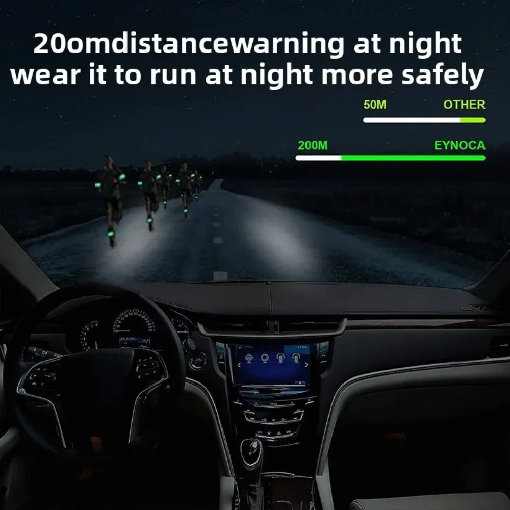 مضيئة عاكسة سوار تحذير السلامة مضيئة الرياضة شريط للرسغ لوازم الحفلات USB شحن ليلة تشغيل شارة LED #3