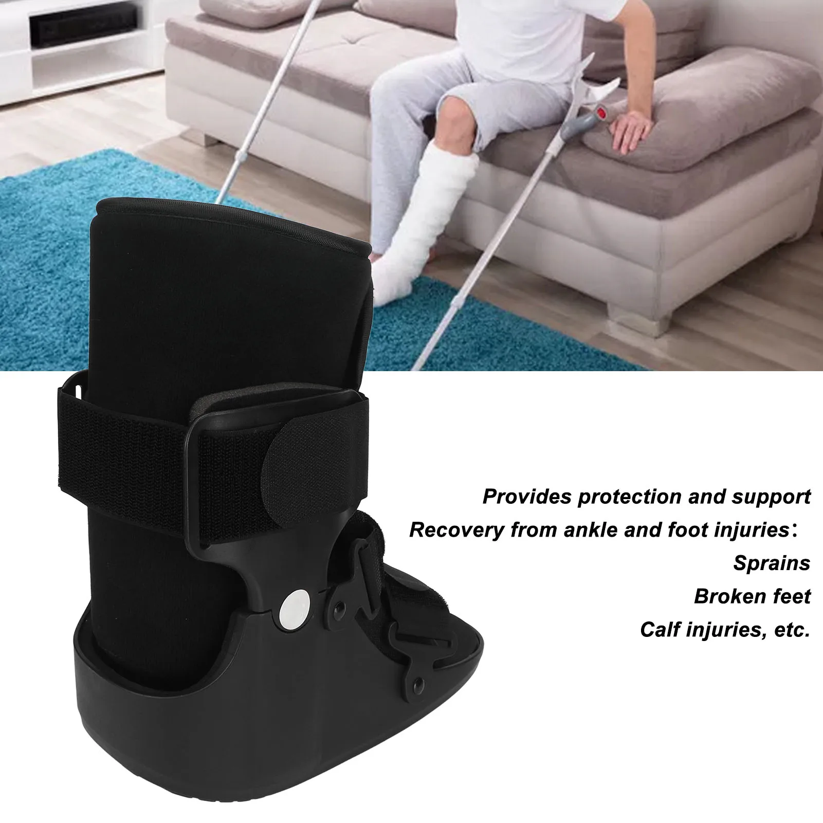 Adjustable Broken Foots Walking Boots Ultra Light Full Shell Orthopaedic Protection Soft Fractures Recovery Splint Plantar Brace