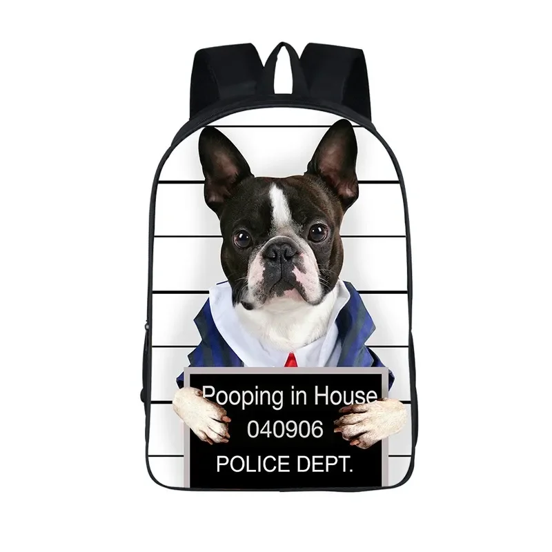 Funny Bad Dog Print Casual Backpack Men Women Travel Storage Rucksack Children School Bags Teenager Girls Boys Backpacks Gift