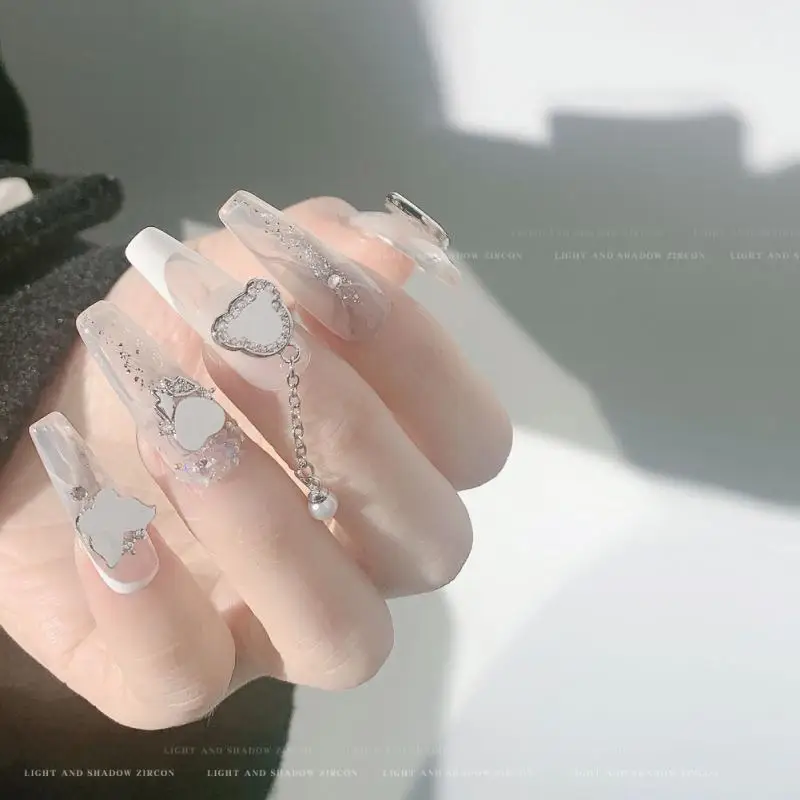 الزركون مسمار الفن مجوهرات مسمار حجر الراين ضوء الظل الإسقاط سلسلة قلادة مانيكير مسمار الفن الديكور مسمار الملحقات