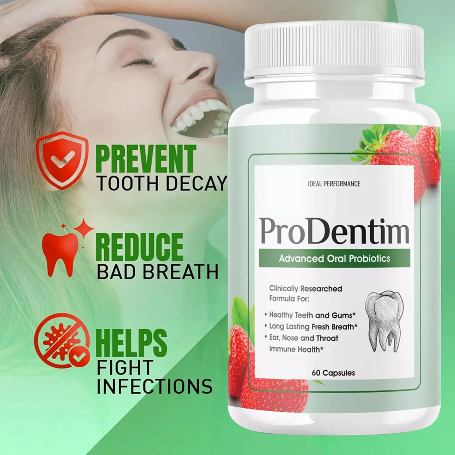 البروبيوتيك عن طريق الفم المتقدم - يعزز صحة اللثة والأسنان، ويمنع مشاكل الأسنان، ويجدد ميكروبات الفم