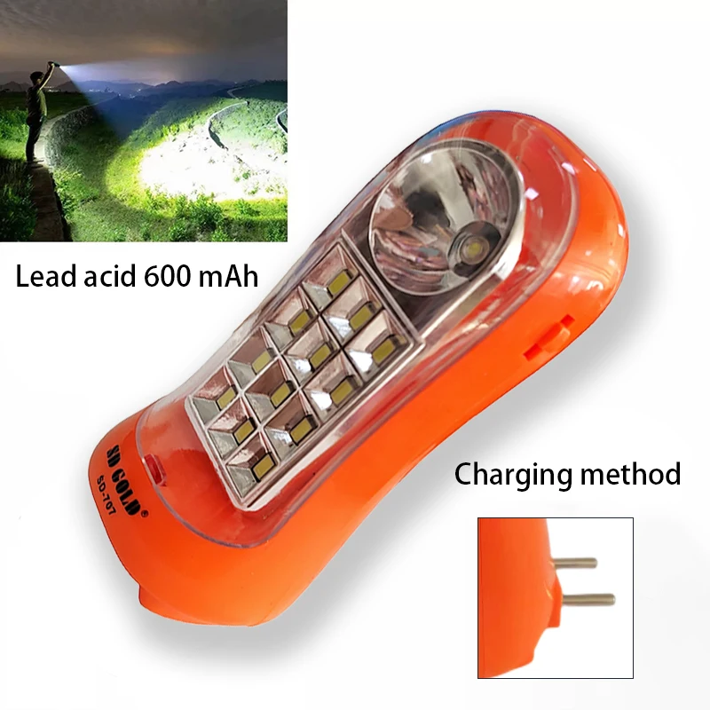 Lampe de poche LED injuste à l'acide plumbique, aste, USB, portable, camping, chasse, intermédiaire d'urgence