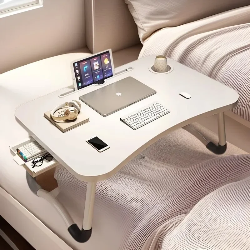 Foldable bed, small table, study desk, multifunctional notebook, computer table bracket, bedroom bay window table, kang ji