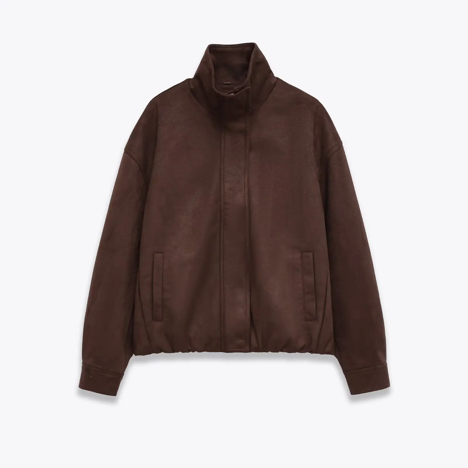 جيني آند ديف الأمريكية الرجعية موضة سترة نسائية الحد الأدنى من جلد الغزال Bomber سترة المرأة بلايز سترة نسائية ملابس امرأة