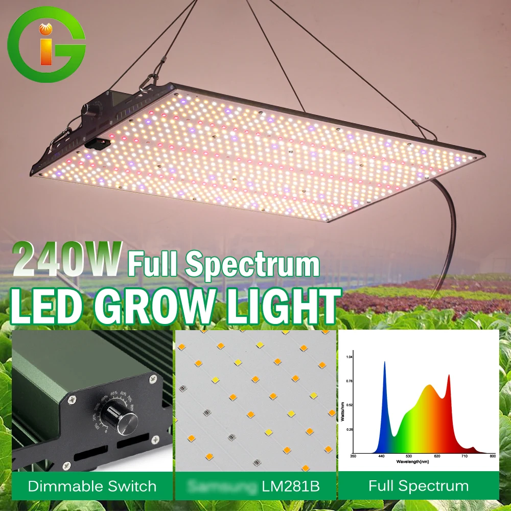 

LED Plant Grow Light Full Spectrum Quantum Board Panel Lamp Hydroponic Growth Box Greenhouse Cultivation Lighting 110V/220V