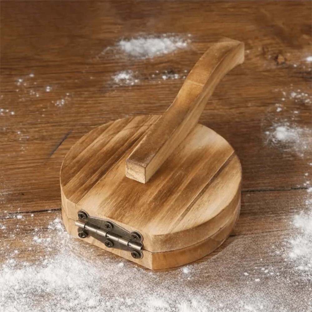 

Practical Manual Wooden Dumpling Skin Presser Round Labor-Saving Dough Press Ergonomic Handle Bun Skin Press Mold Pastry