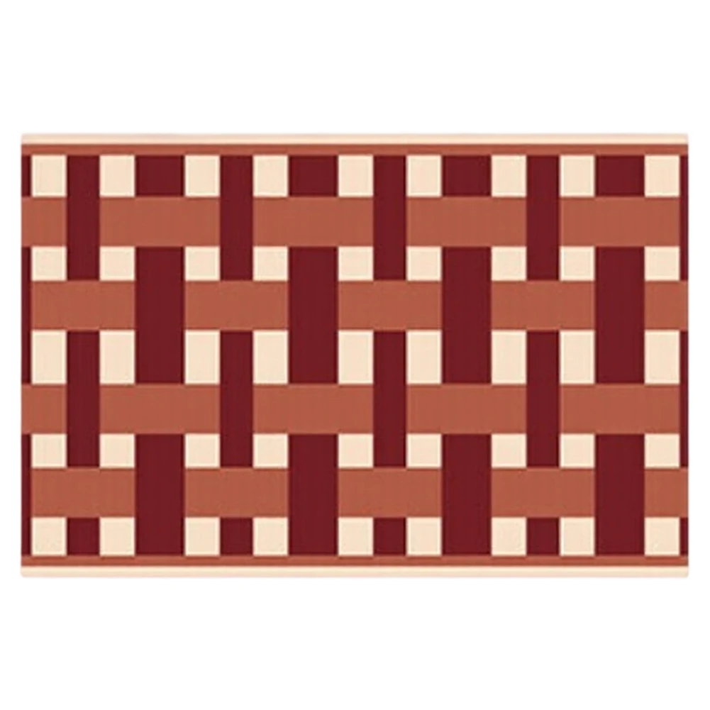 Floor Mat for Bath or Shower Space Combining Classic Visual Appeal with Practical Absorbency and Stability Features
