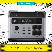 OUKITEL P2001 Plus Portable Power Station, 2400W AC Output, 2048Wh LiFePO4 Battery, 13 Outlets, 80% Charge in 1Hr, APP Control