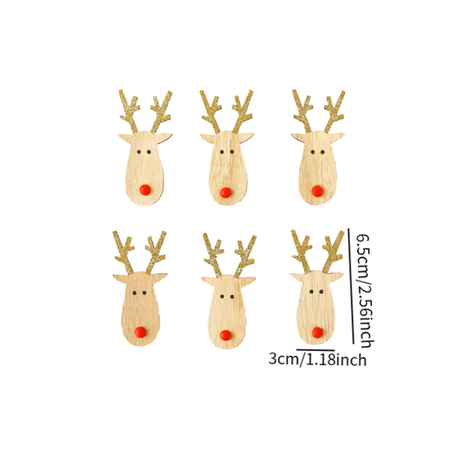 6Pcs Christmas Tree Wooden Pendants Christmas Decoration DIY Crafts Christmas