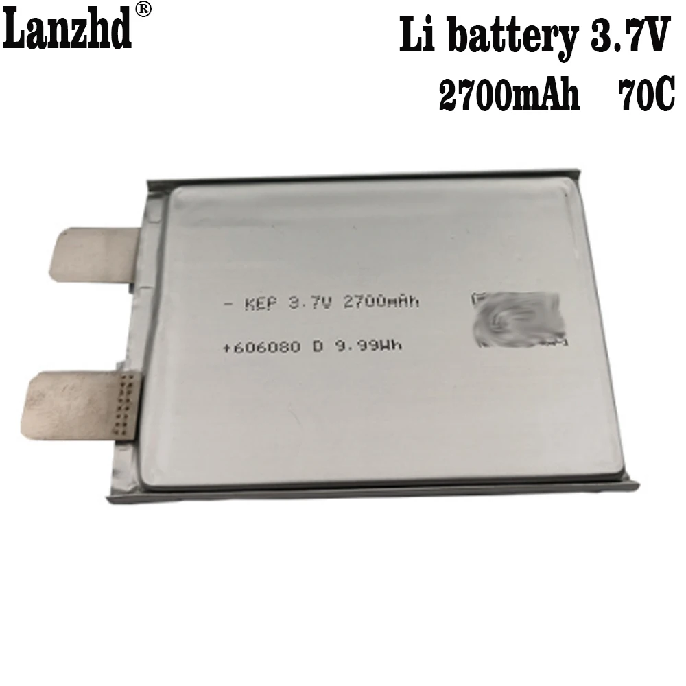 1-10 szt. Nowy 606080 akumulator litowo-polimerowy 2700mAh 70C 3.7V do rozrusznik samochodu model zabawkowy akumulatora dron RC