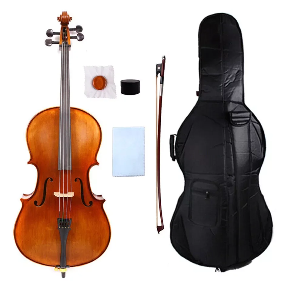 

New Hand-crafted Cello 4/4 full size Spruce maple wood ebony Ebony wood cello fittings Complete kit nice #US