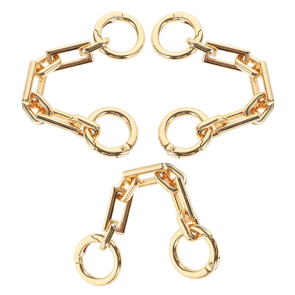 3Pcs Bag Chain Strap Extender Metal Purse Strap Extender Chain Alloy Material Rectangular Buckle for Daily Commute Travel