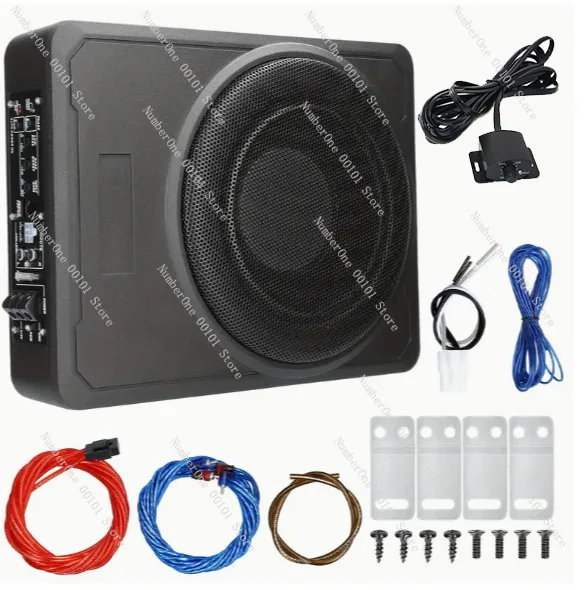 Car 8 inch 10 inch ultra-thin subwoofer car audio pure bass active subwoofer with wire control all aluminum alloy