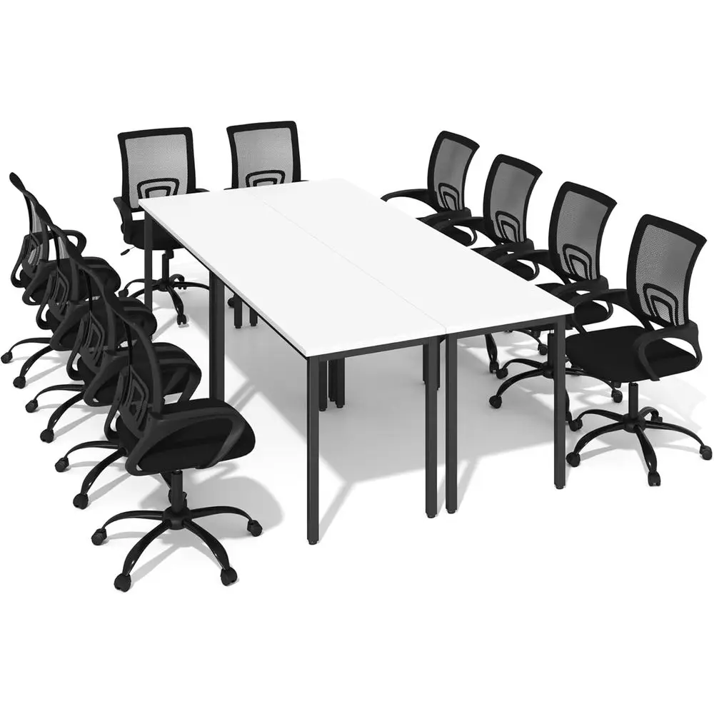 

Комплект для конференций: стол на 10 человек и 10 стульев, стол 94,4x47,2x29,5 см с 10 офисными стульями для переговорных комнат