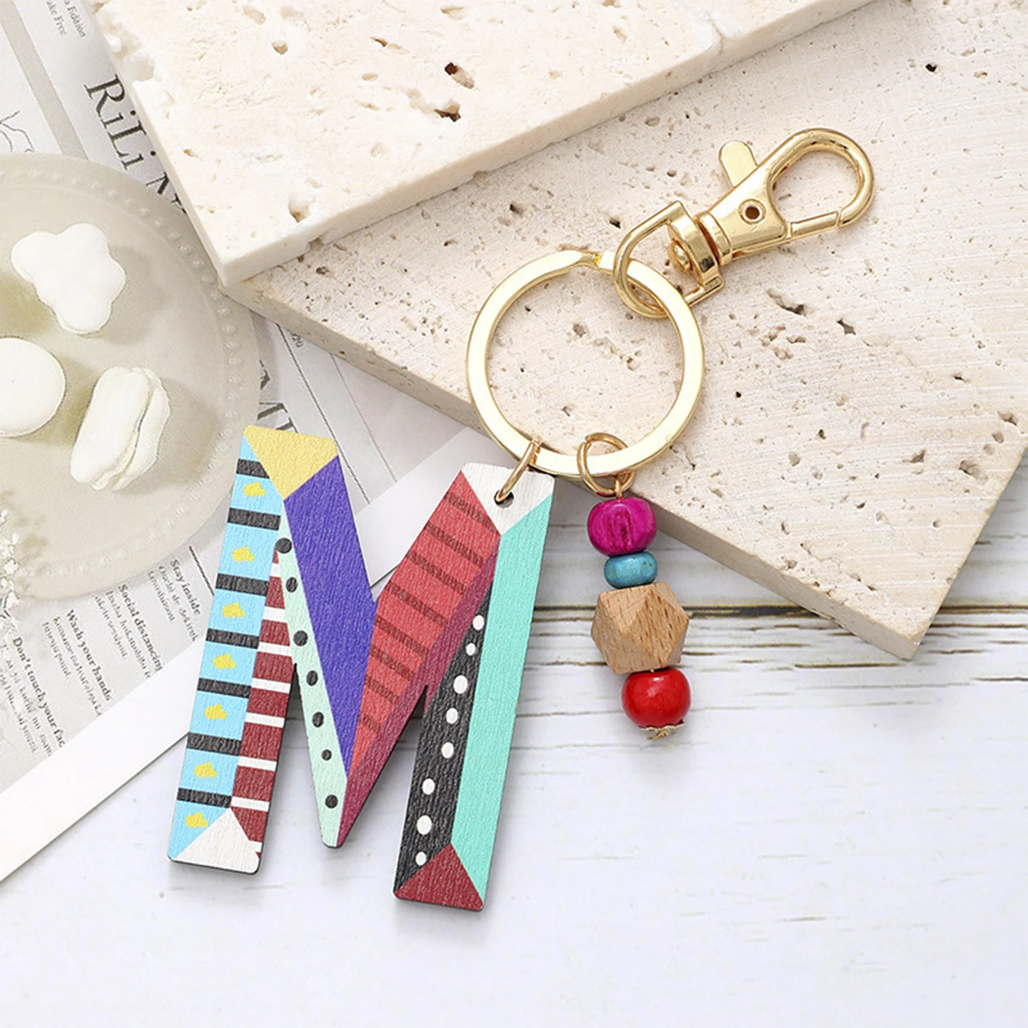 

Custom Initial Wooden Keychain Personalized Aesthetic Keychain for Bags Wedding Souvenirs CustomCute Gift for Girlfriend