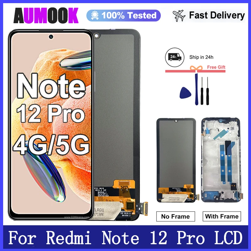 New Display For Xiaomi Redmi Note 12 Pro 4G‎ LCD Display Touch Screen Digitizer For Redmi Note 12 Pro 5G Display Replacement