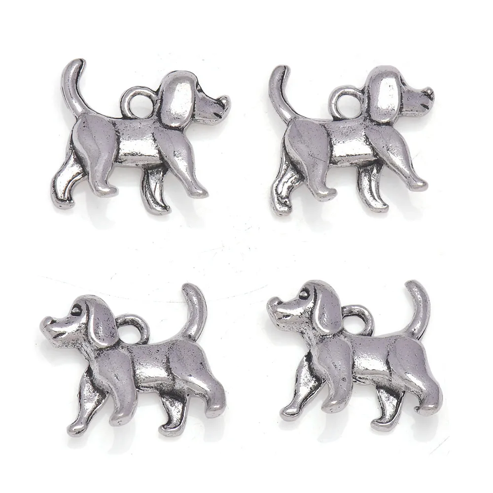 

10 шт., подвески в виде собаки, 14 х15 мм