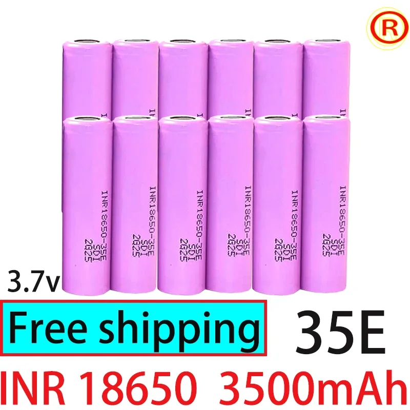 18650 Lithium Ion Rechargeable Battery,3 5E, 3.7V, 3500mAh, Suitable for Battery Pack Assembly,1 Battery To 8 Batteries for Sale